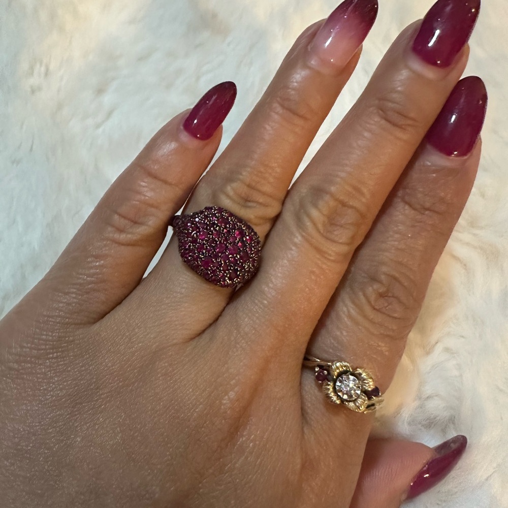 14k Pave Ruby Ring - image 5
